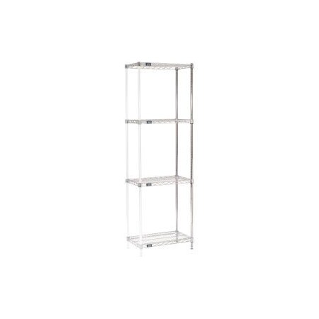 Global Equipment Nexel    Chrome Wire Shelving Add-On - 24"W x 14"D x 74"H A14247C